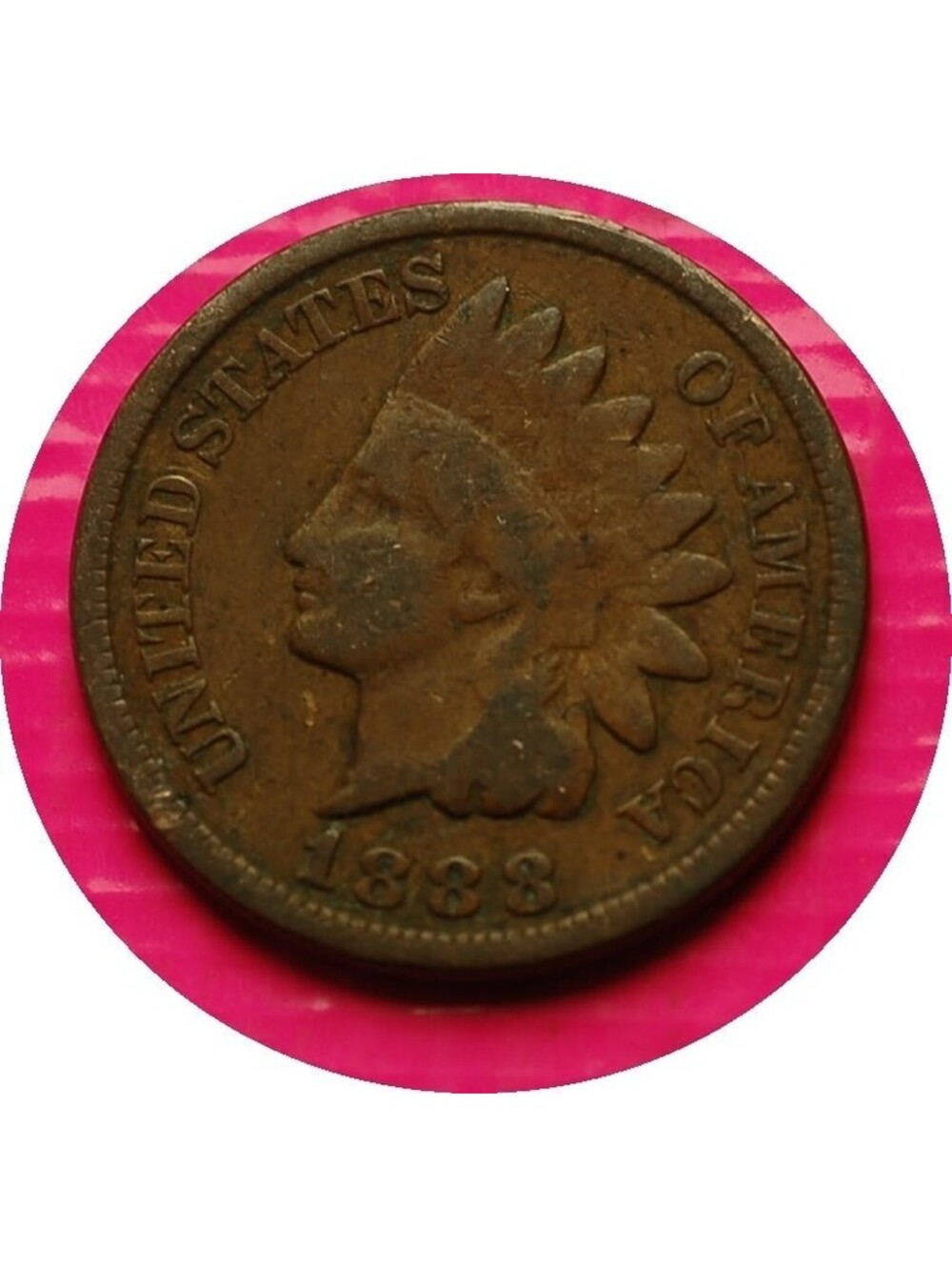 W377 1888 Indian Head Cent Penny 1c - Check Out Our Store old coin money collect